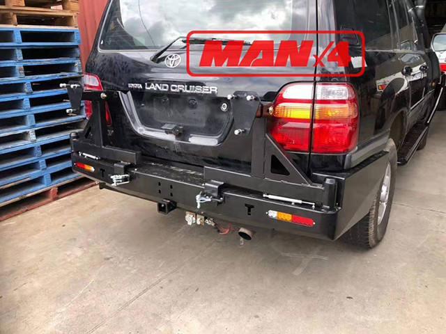 steel offroad bumper Rear bull bar for LC100（with 2 spare tyre bracket）