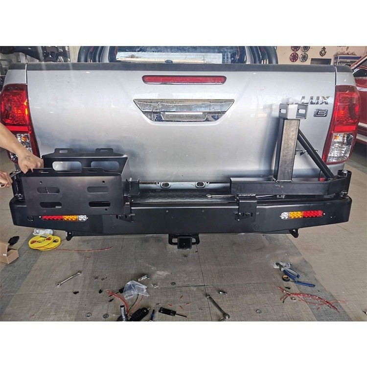 DMAX Rear Offroad Bull Bar Rear Bumper With Fuel Tank And Spare Bracket